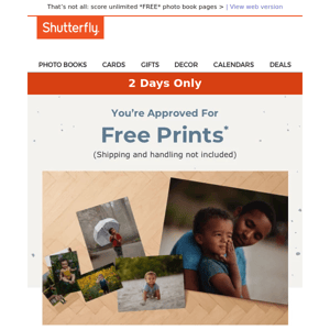 Enjoy FREE prints on us! Bring your photo memories home now