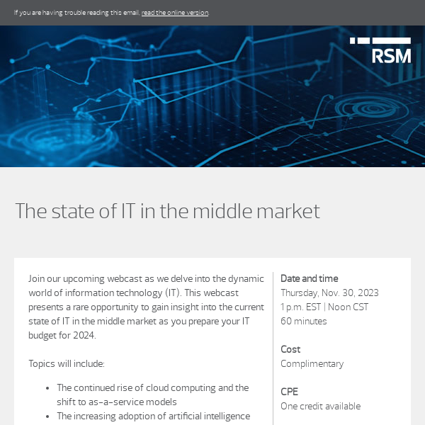 Register now: The state of IT in the middle market