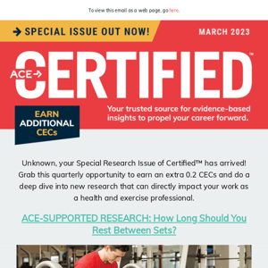 CERTIFIED | Don’t Miss This Special Research Issue Featuring Innovative Studies Exploring the Science of Physical Activity—Plus Bonus CECs!