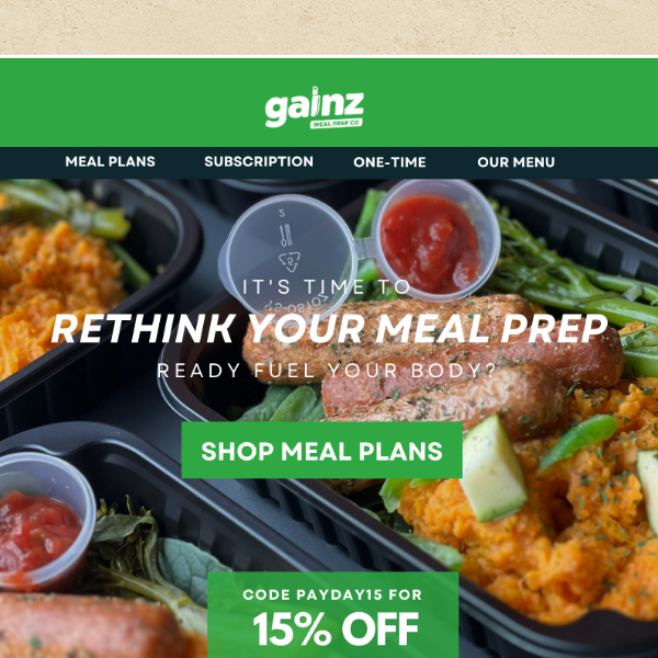 Gainz Health Kitchen, Get Your Pay Day Meal Prep Deal 🔥