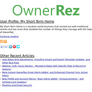 The OwnerRez Blog - User Profile: My Short Term Home