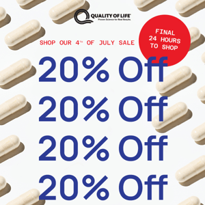 DON'T MISS OUT!  🇺🇸 20% OFF 🇺🇸