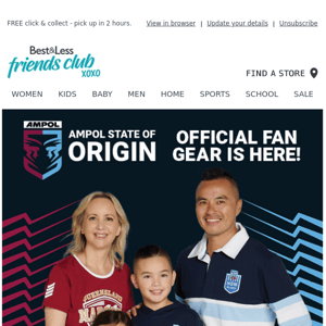 Get your official State of Origin Fan Gear today!