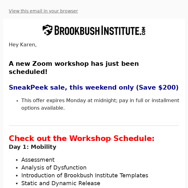 New Zoom workshop scheduled (Sneak Peek Sale through Monday)