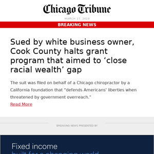 Cook County halts grant program that aimed to ‘close racial wealth’ gap