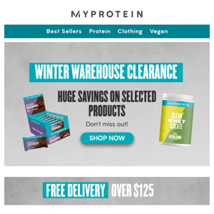 Winter warehouse clearance: Huge savings on selected items 💪