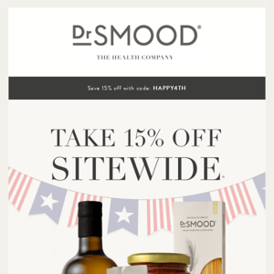 Celebrate 4th of July with 15% Off Dr Smood 🧑‍🍳