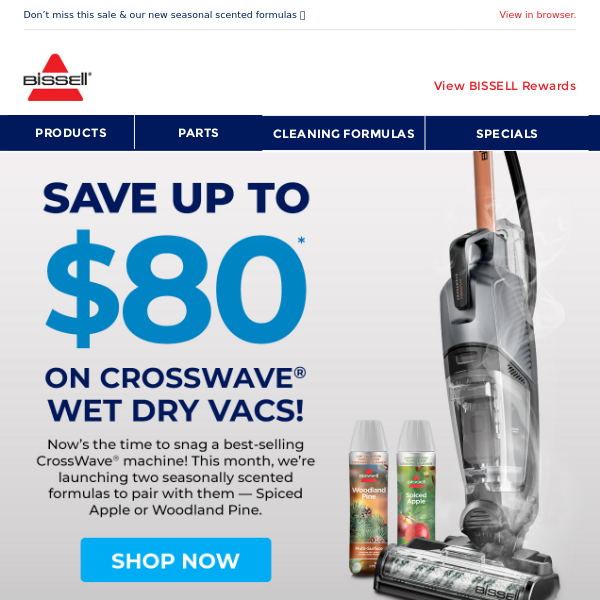 Grab Your Chance to Save up to $80 on Bissell's CrossWave® Wet Dry Vacs! 🍂