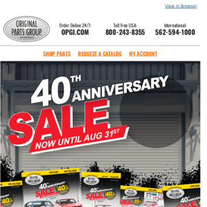 Final 5 Days of OPGI’s 40th Anniversary Sale