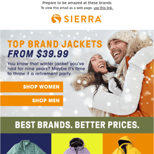 Winter jackets from $39.99*