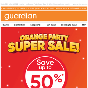 Up to 50% off and FREE vouchers on Orange Party Sale till 1 May! 🧡