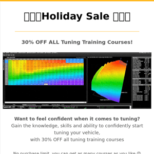 30% OFF Tuning Courses! 3 days left 🎅🏻🎄