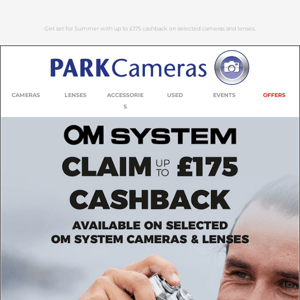Up to £175 cashback now available on OM System cameras & lenses! 📸