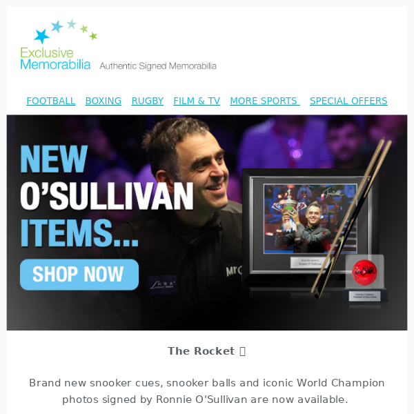 Brand new O'Sullivan & Shatner Memorabilia!✍️