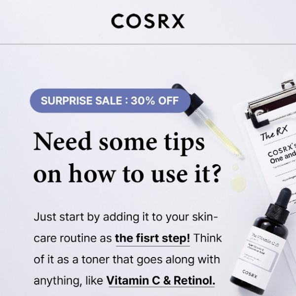 COSRX, Your Essential 1st Step Serum Awaits! 💧
