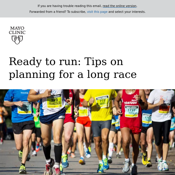 Planning for a long running race