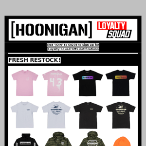 FRESH RESTOCK DROP