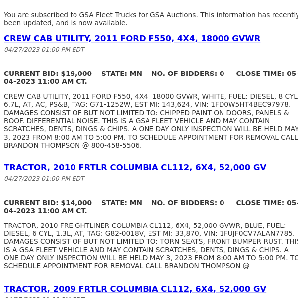 GSA Auctions GSA Fleet Trucks Update