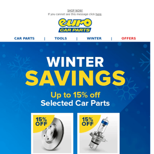 Up To 15% Off Selected Parts* | HUGE Winter Savings ❄️