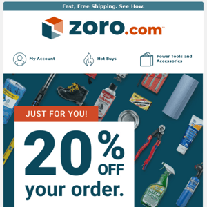 Today Only! 20% off Just for You…