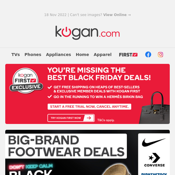 Black Friday: Up to 50% OFF Adidas, Converse, Birkenstocks & More Footwear* - Members get FIRST Access!