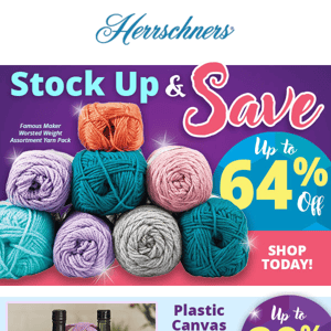 Ending TONIGHT! Save up to 64% on kits, yarns, & supplies!