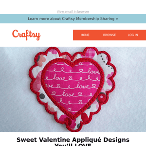 Sweet Valentine Appliqué Designs You’ll LOVE