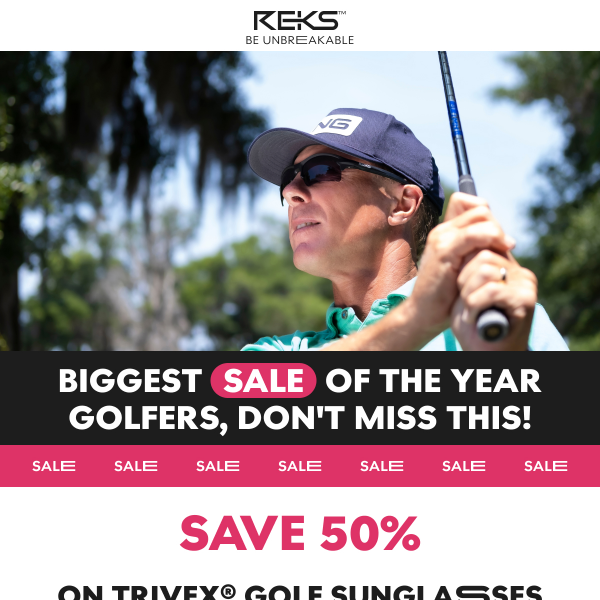 All Golfers! 50% Off REKS Sunglasses!
