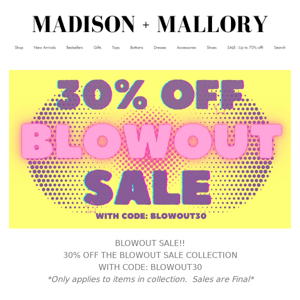 BLOWOUT Sale is ON ❤️ 🤍 💙