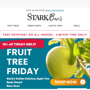 🎉📣 FREE SHIPPING + Fruit Tree Friday!