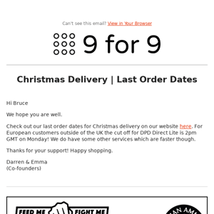 Christmas Delivery | Last order dates