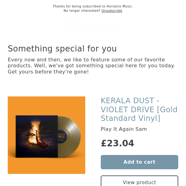 New! KERALA DUST - VIOLET DRIVE [Gold Standard Vinyl]