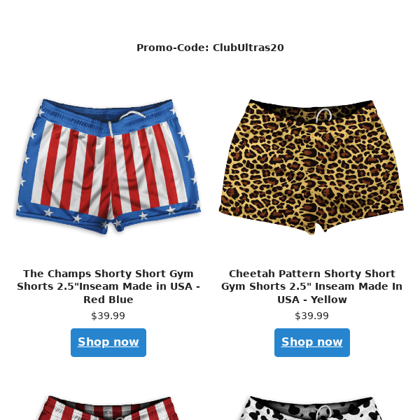 Shorty Shorts  |  20% Off