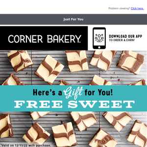 Here's a #ThursdayTreat //Free Sweet with any purchase