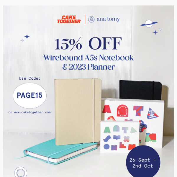 15% OFF ana tomy Notebooks & 2023 Planners ✍🏻