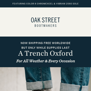 New Today—A Trench Oxford that feels like a sneaker.