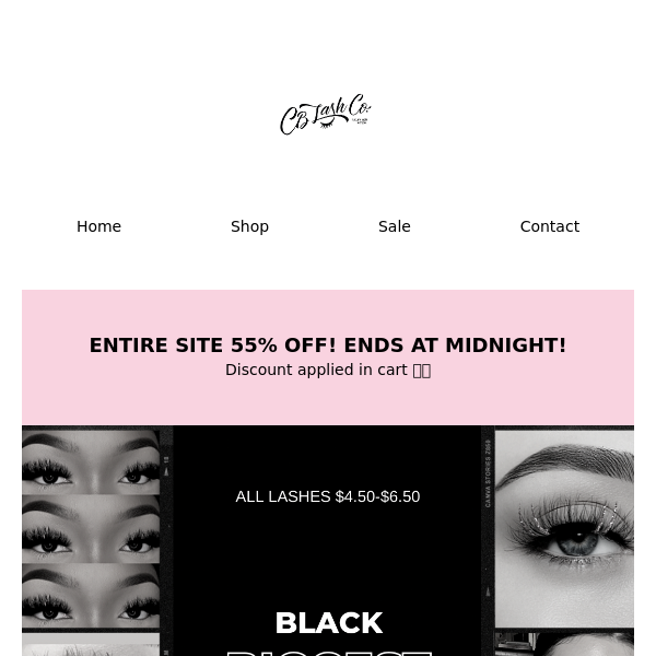IT'S OFFICIAL! BLACK FRIDAY IS HERE! $4.50-$6.50 LASHES TIL MIDNIGHT ⏰