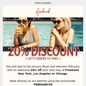 20% Discount - Let's cheers to that