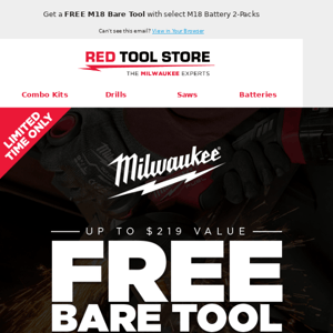 Get a FREE Tool When You Buy Milwaukee Batteries