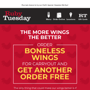 BOGO Carryout Special! - Just in time for Game Days.