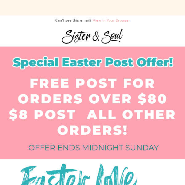 EASTER Launch 🐰 + FREE post orders over $80 💗