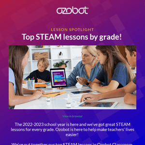 Ozobot’s top STEAM lessons per grade level