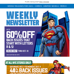 🔥60% Off Back Issues & New Releases at Midtown Comics!🔥