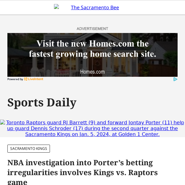 NBA investigation into Porter’s betting irregularities involves Kings vs. Raptors game