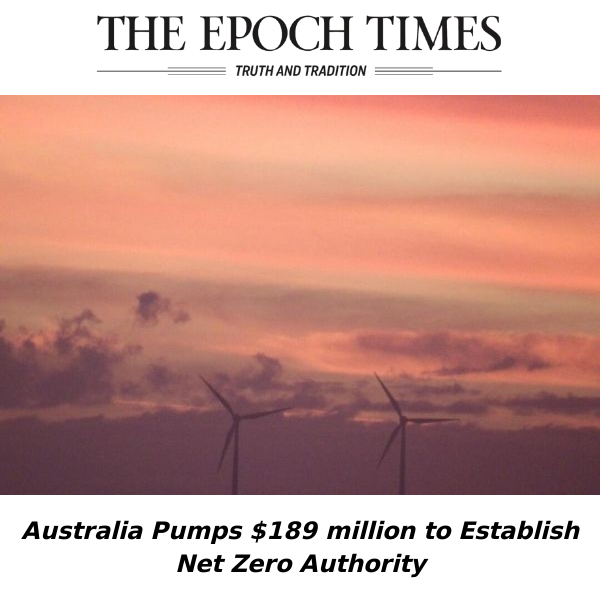 Australia Pumps $189 million to Establish Net Zero Authority