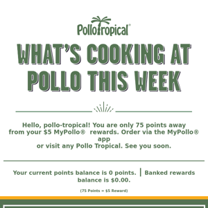 Visit your local #PolloTropical store this week and get a coupon to get our Original Family Meal this weekend for only $12! 💰