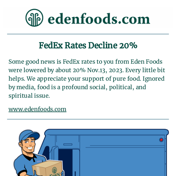 FedEx Rates Decline 20%