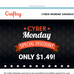 $1.49 CYBER SPECIAL! ➜ ENDS TONIGHT!