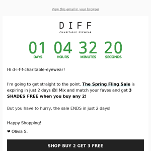 Re: Only 2 Days Left Of The Spring Fling Sale