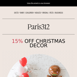 HURRY! 15% OFF CHRISTMAS DECOR 🎄
